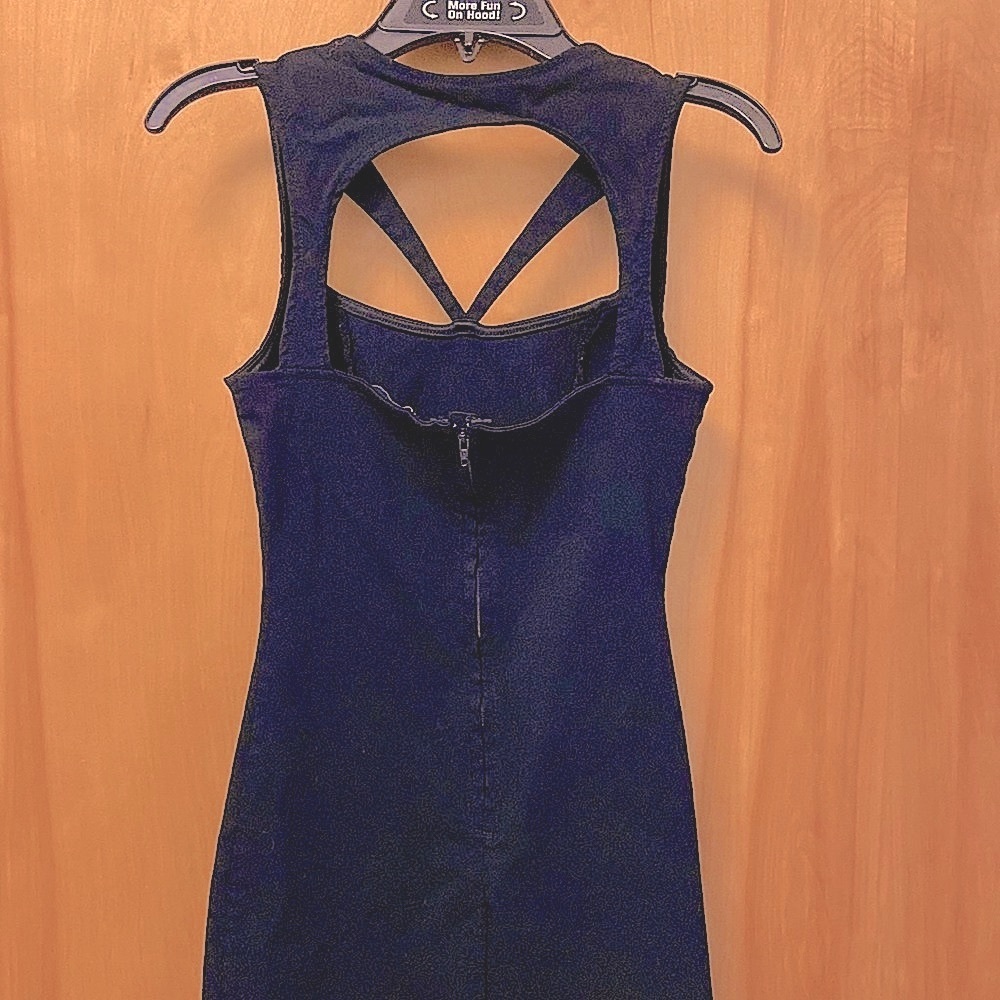 BLACK CUT OUT MINI DRESS~SM~UNIQUE BOLD STYLE - Picture 4 of 9